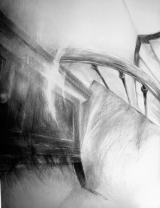 Escaliers - Extrait No.1, 2008. Crayon, graphite et fusain sur papier, 91 x 118 cm